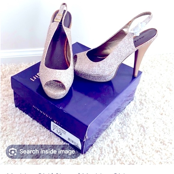 Madden girl like new gold shiny high heeled shoes size 7.5 - Picture 2 of 2